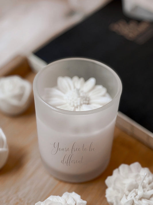 Candlely Scented Candle with Flower