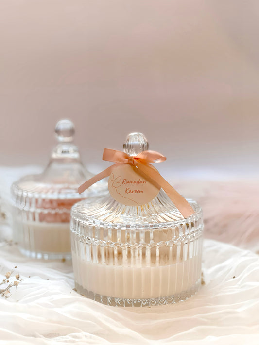 Teddy Bear Glass Candle