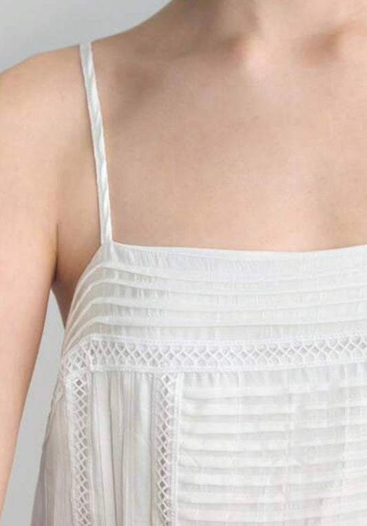 Lace-Trim Tiered Maxi Dress