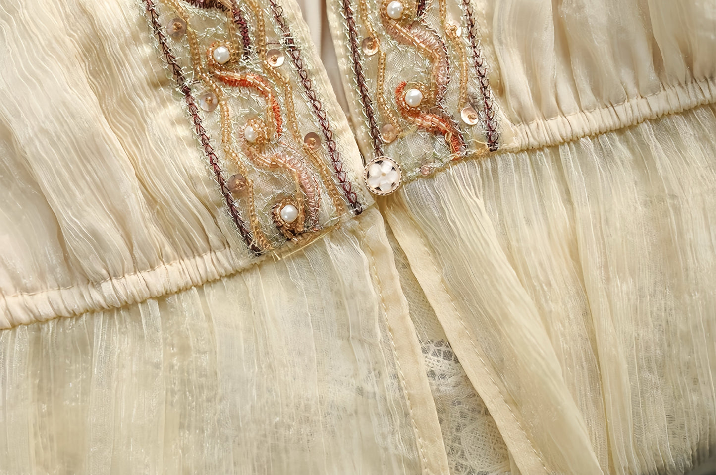 Vintage Embroidery White Dress