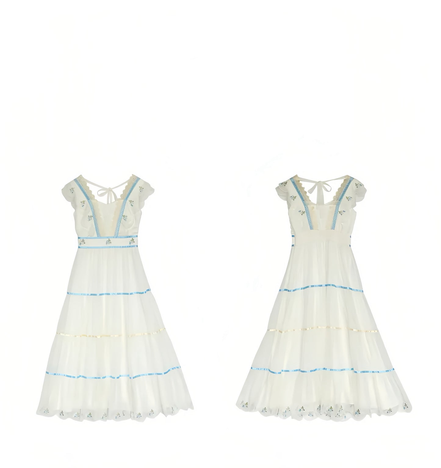 Vintage Embroidery White Dress