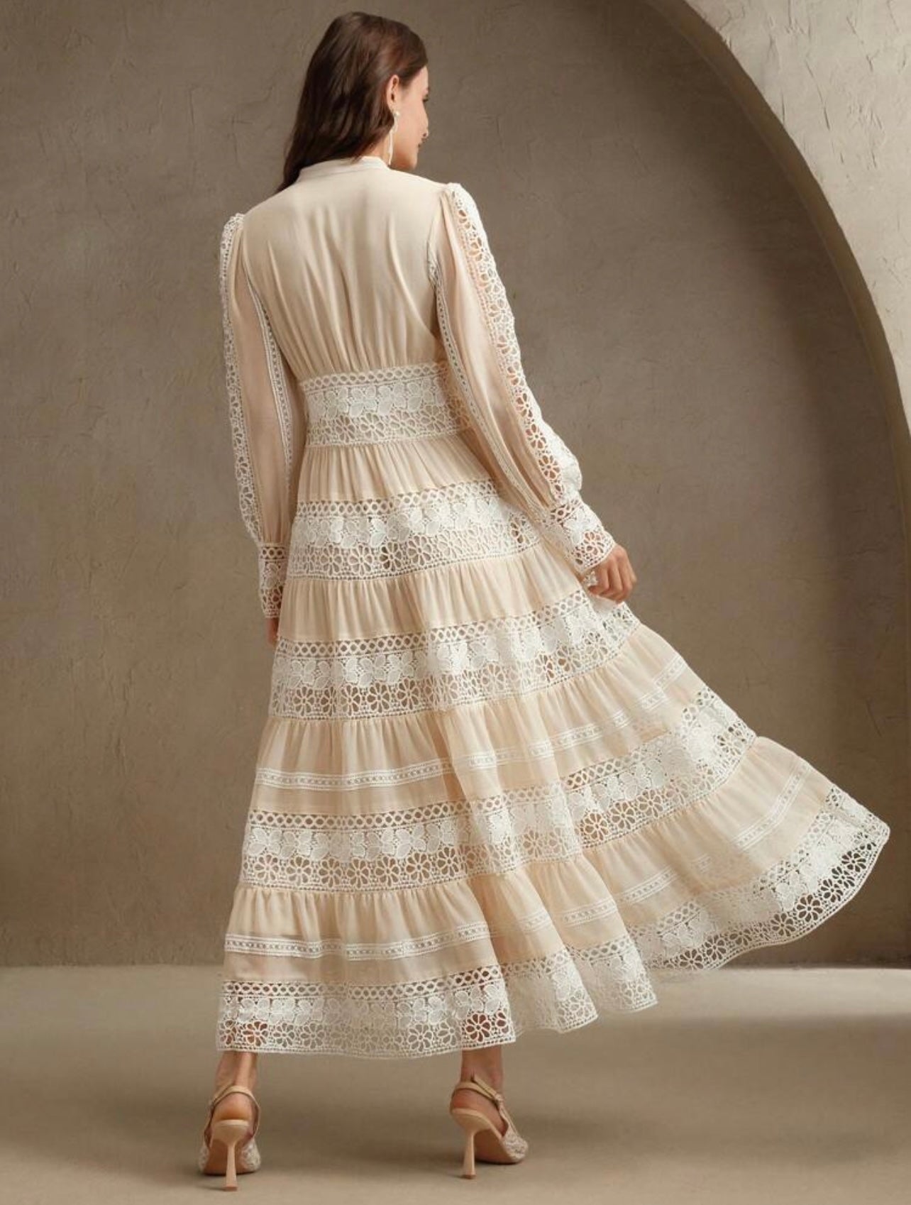 French Soft Lace Maxi Dress