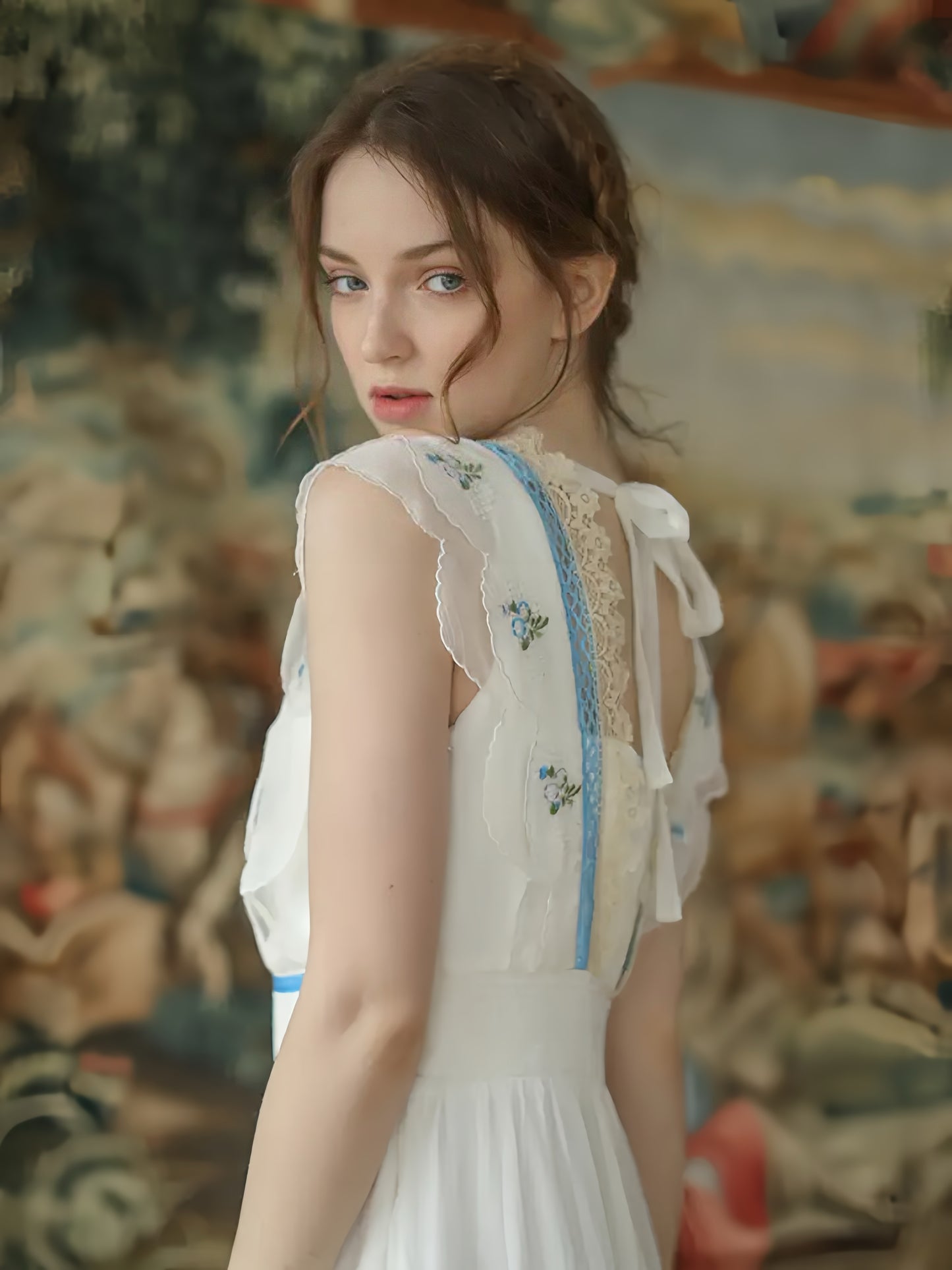 Vintage Embroidery White Dress