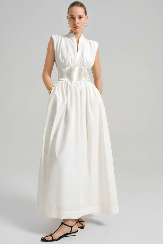 Classic Casual White Dress