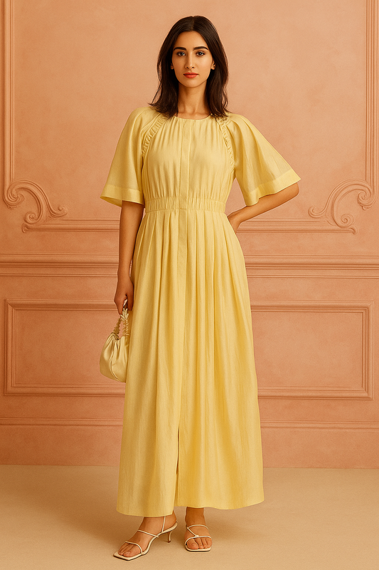 Yellow Elegant Vintage Dress