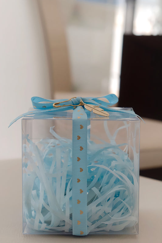 بوكس توزيعات شامل التعبئة ميدالية زرقاء