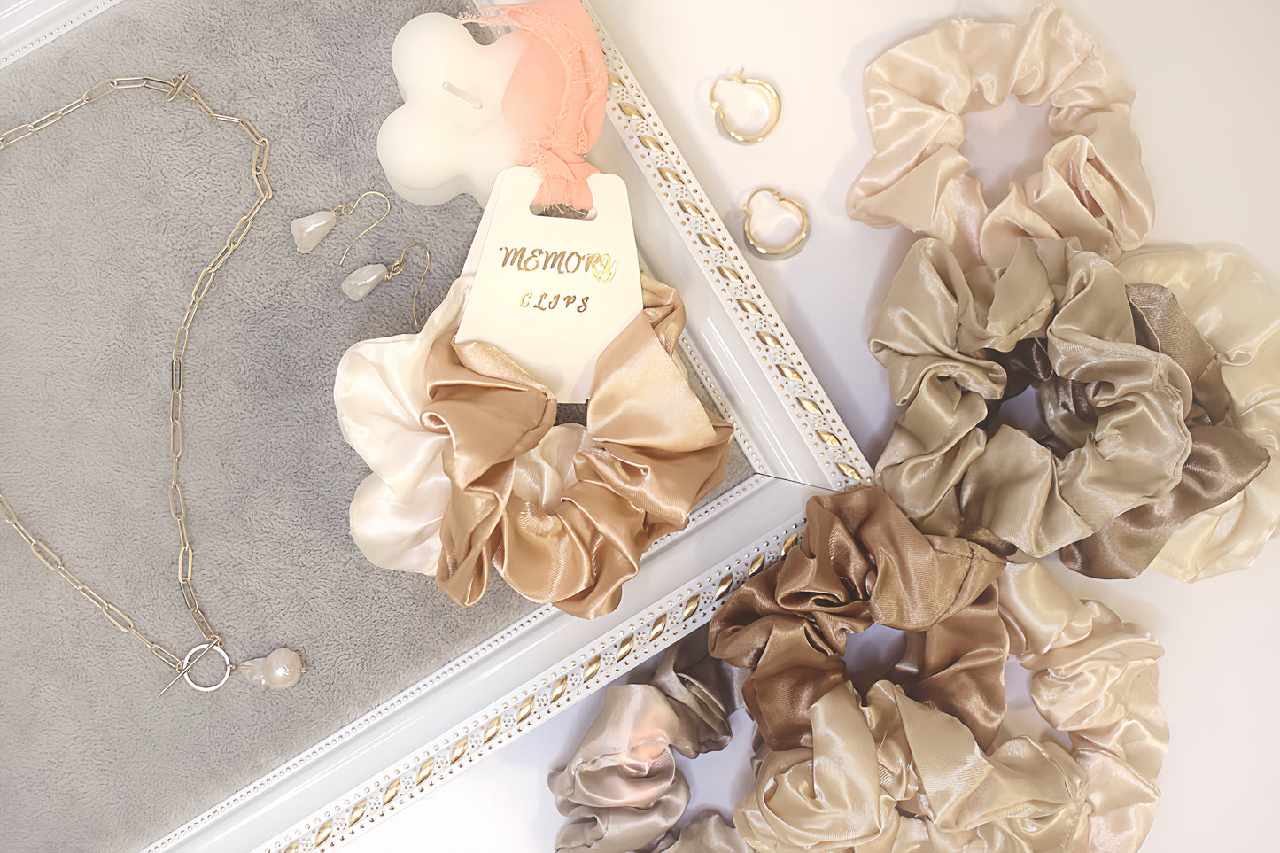 Two satin hair ties
