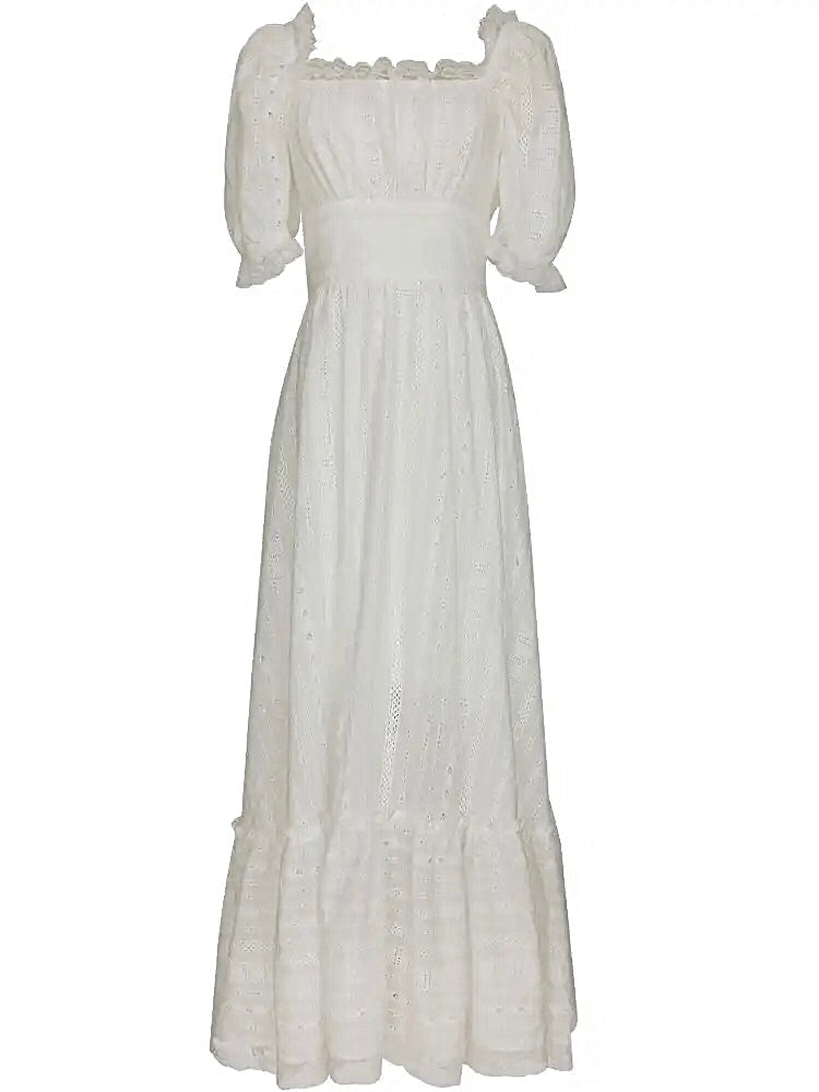 Vintage Elegant Lace 100% Cotton Dresses