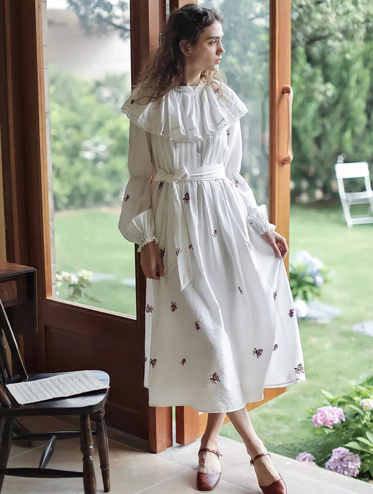 Vintage Embroidery French Elegant Dress