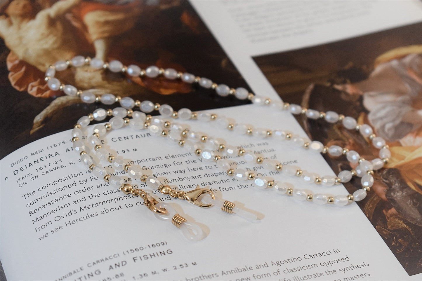 Mask & Glasses Chain Pearl Necklace