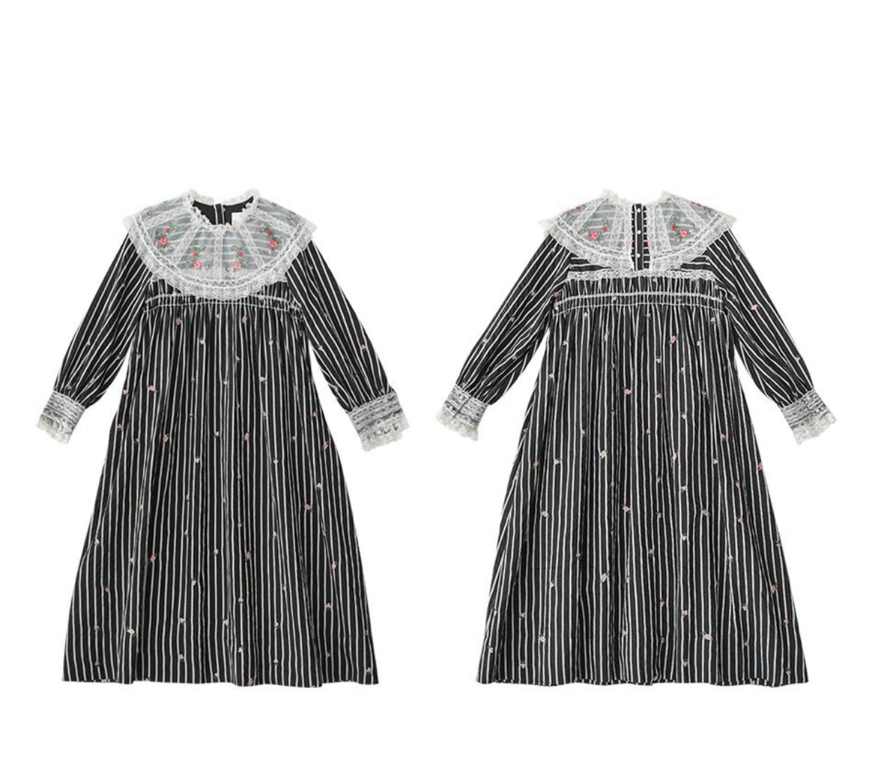 Elegant Embroidery Black Dress