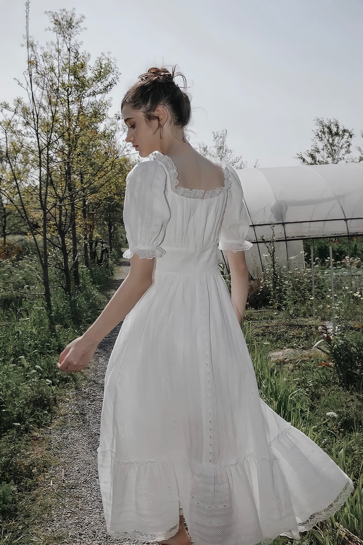 Vintage Elegant Lace 100% Cotton Dresses