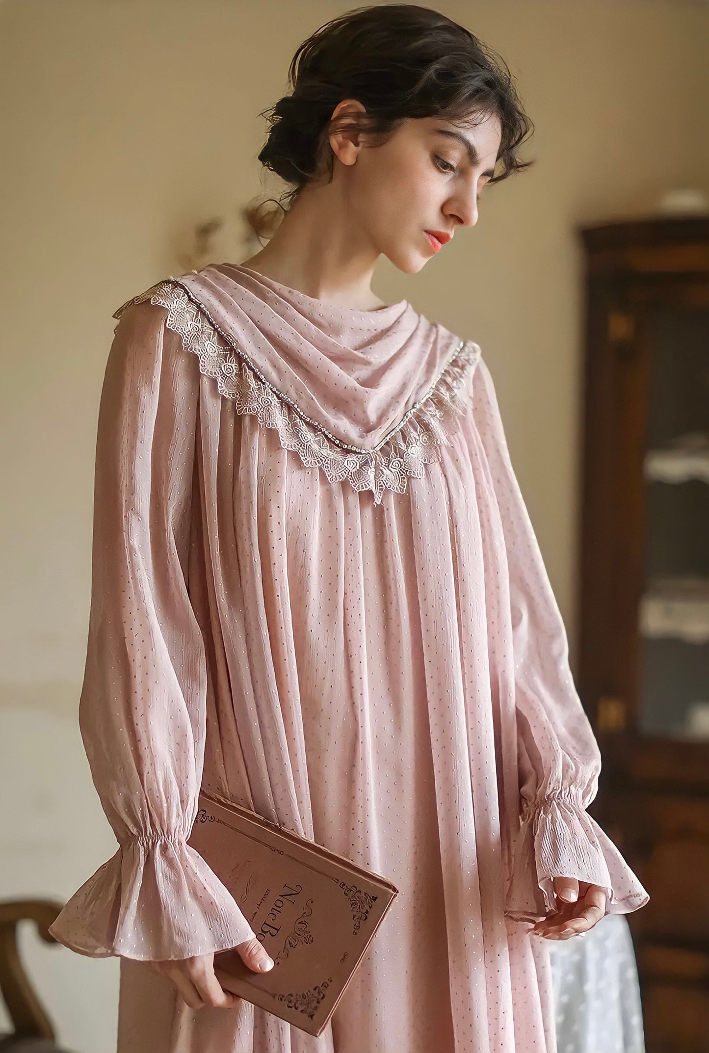 Elegant Bow Pink Dress