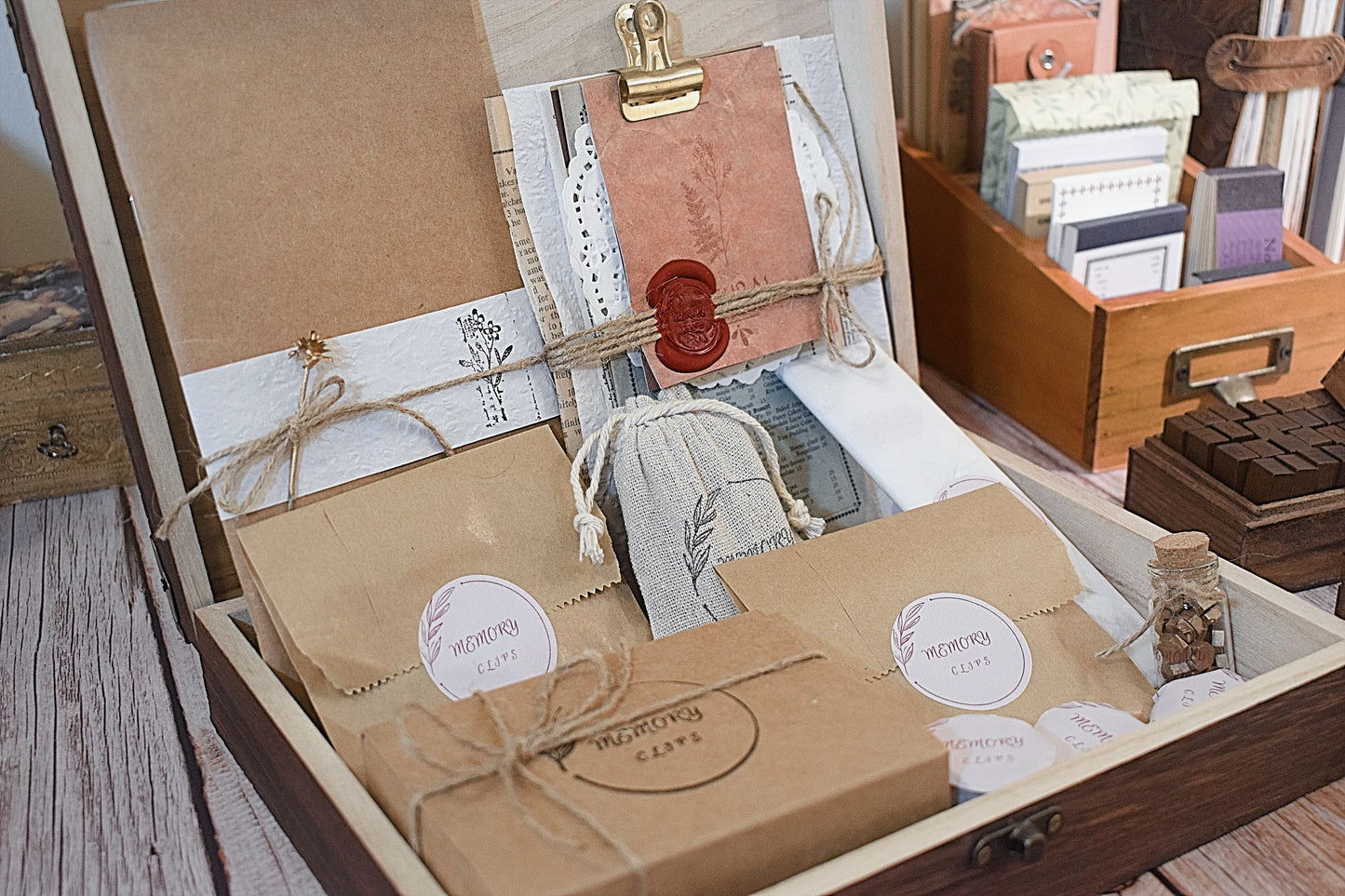 Vintage Wooden Journal Box