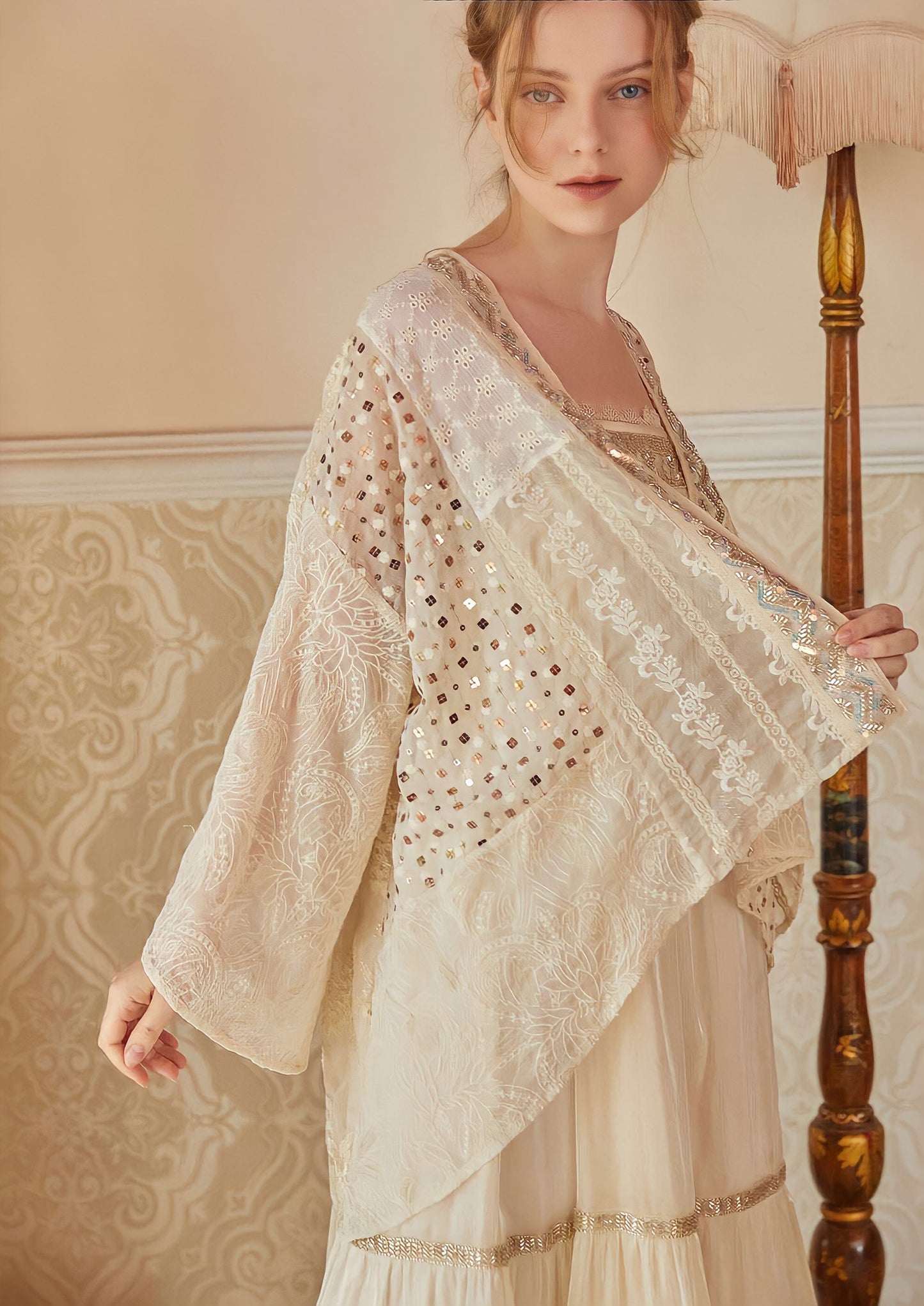 French Vintage Handmade Beading Dress & Cardigan