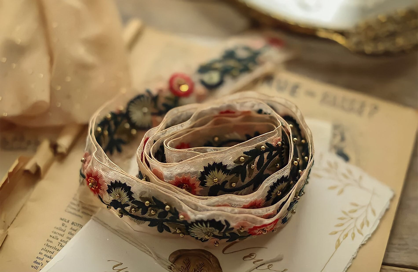 Handmade Vintage Elegant Dress With Embroidery Belt