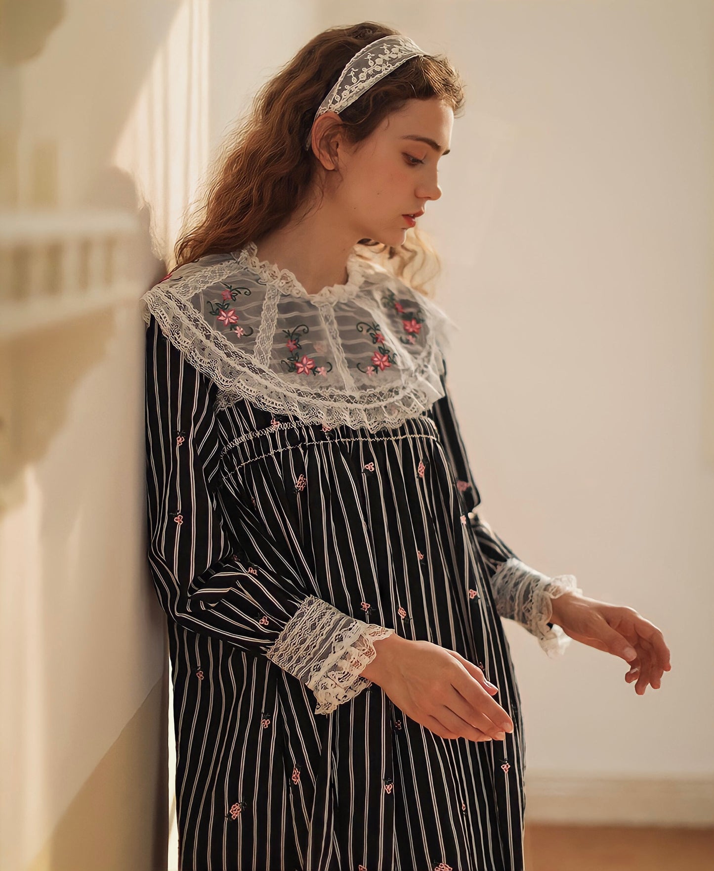Elegant Embroidery Black Dress