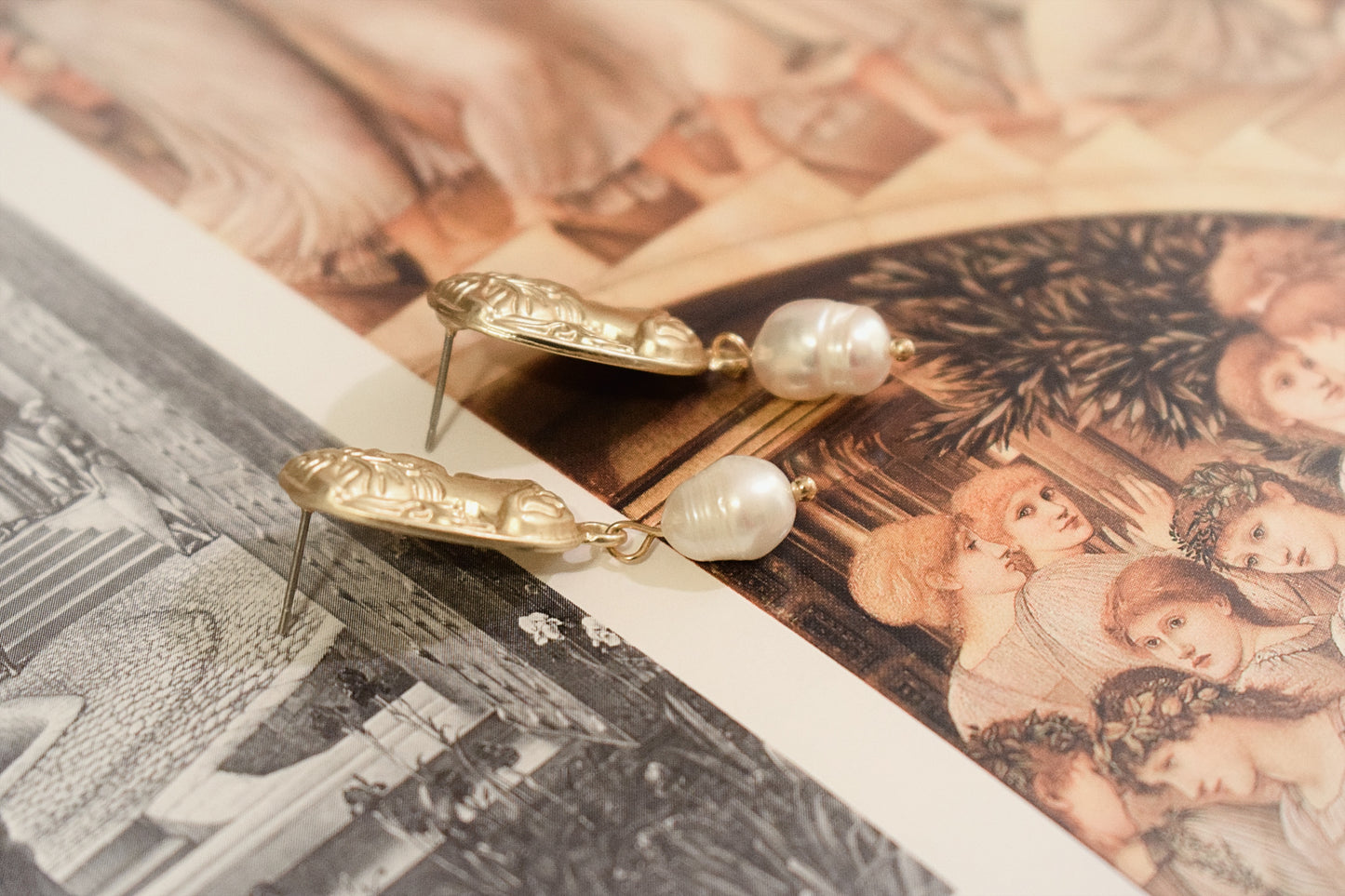 Victorian Fresh Water Pearl Earrings