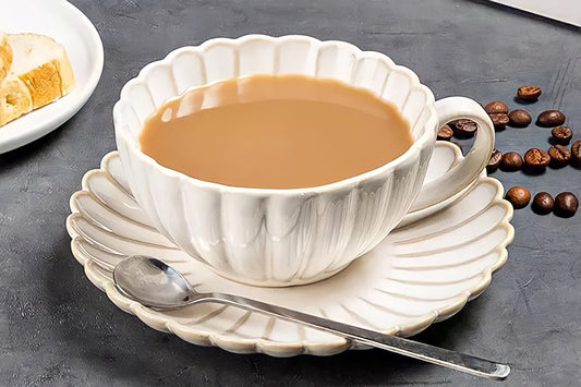 Retro Coffee Cup Saucer Set