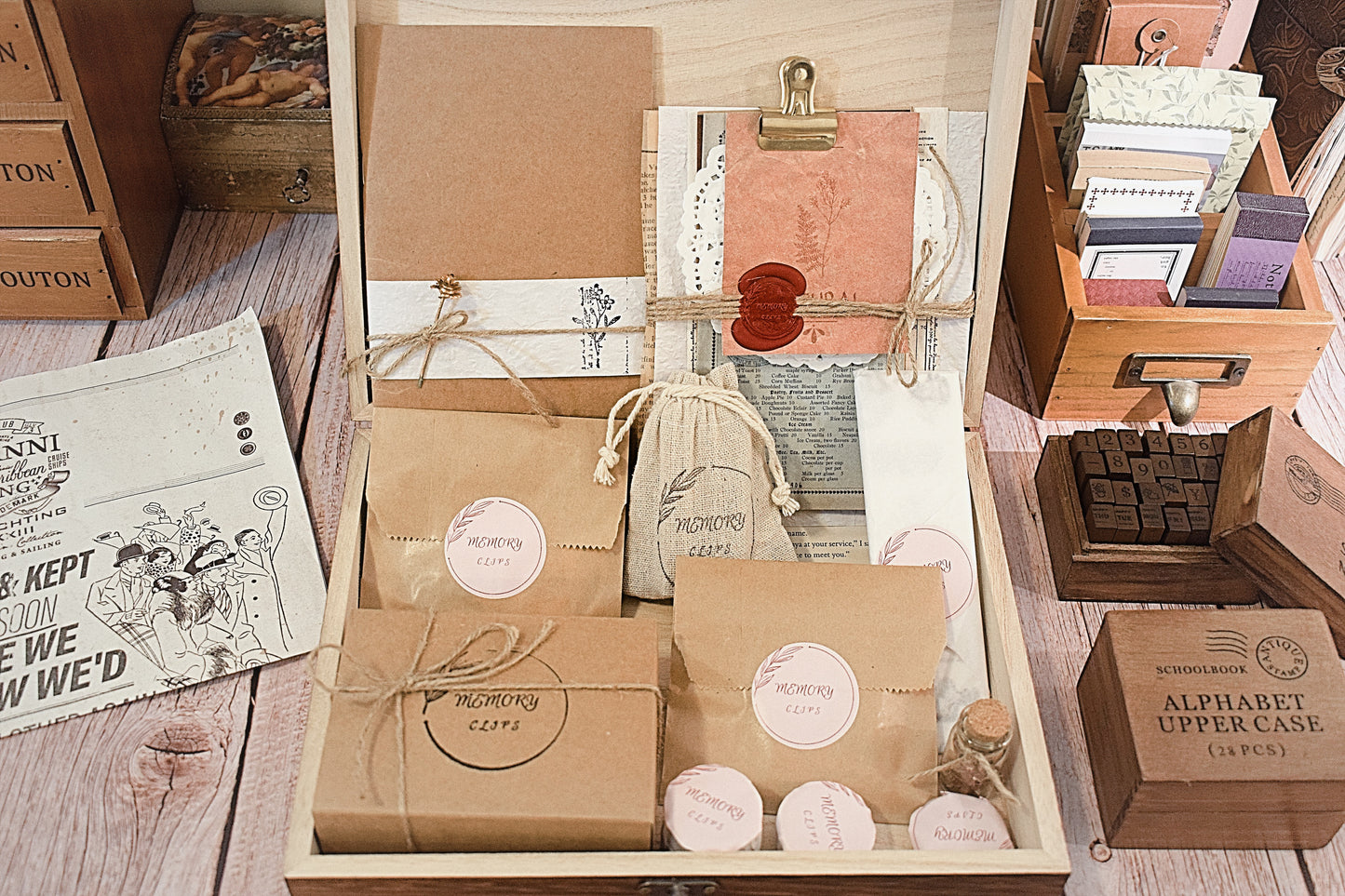 Vintage Wooden Journal Box