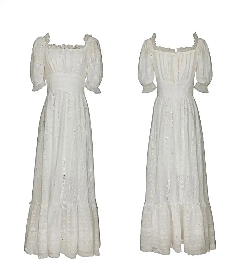 Vintage Elegant Lace 100% Cotton Dresses