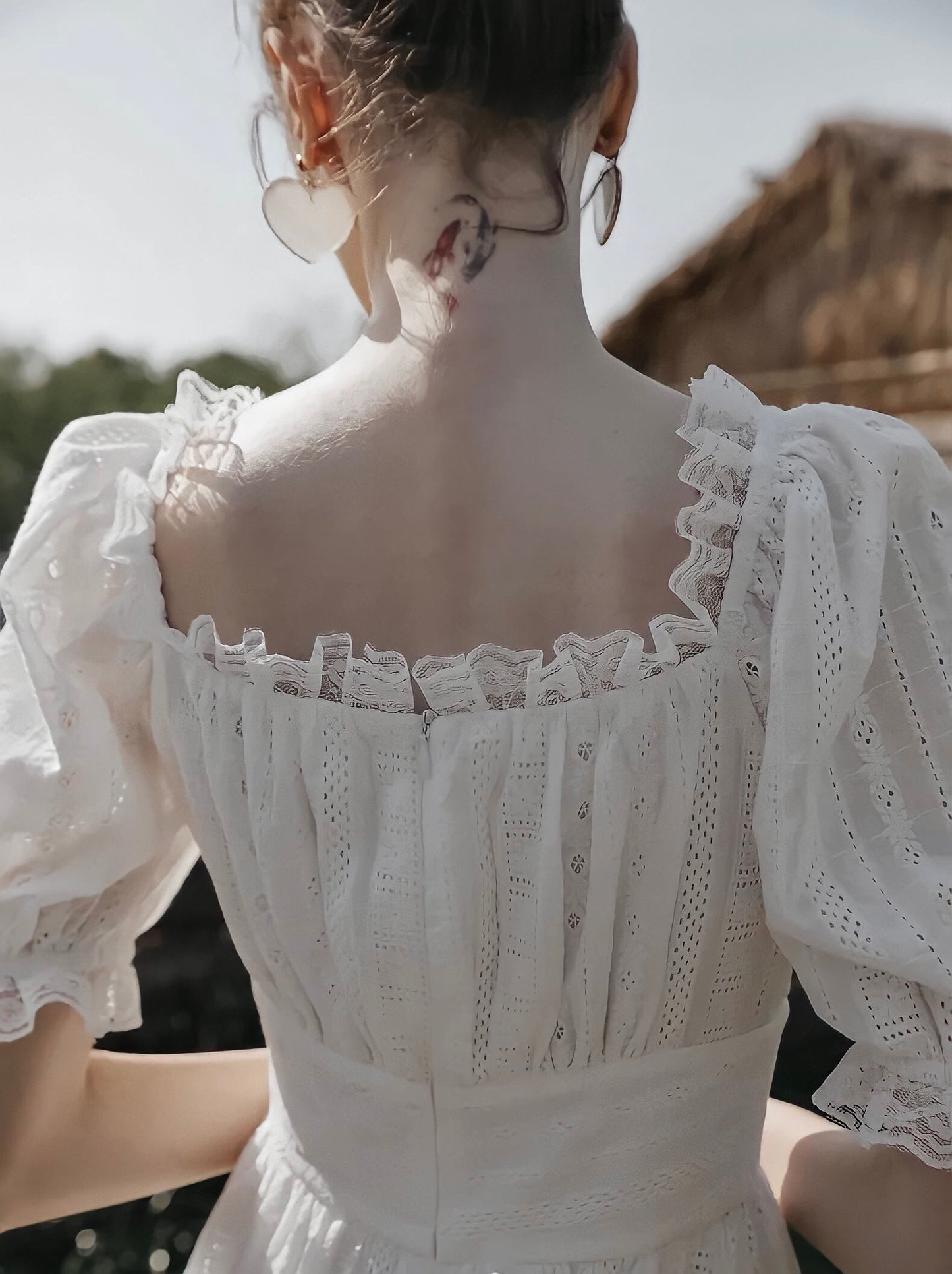 Vintage Elegant Lace 100% Cotton Dresses