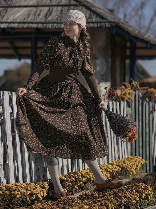 French Vintage Elegant Dress Pastoral Style