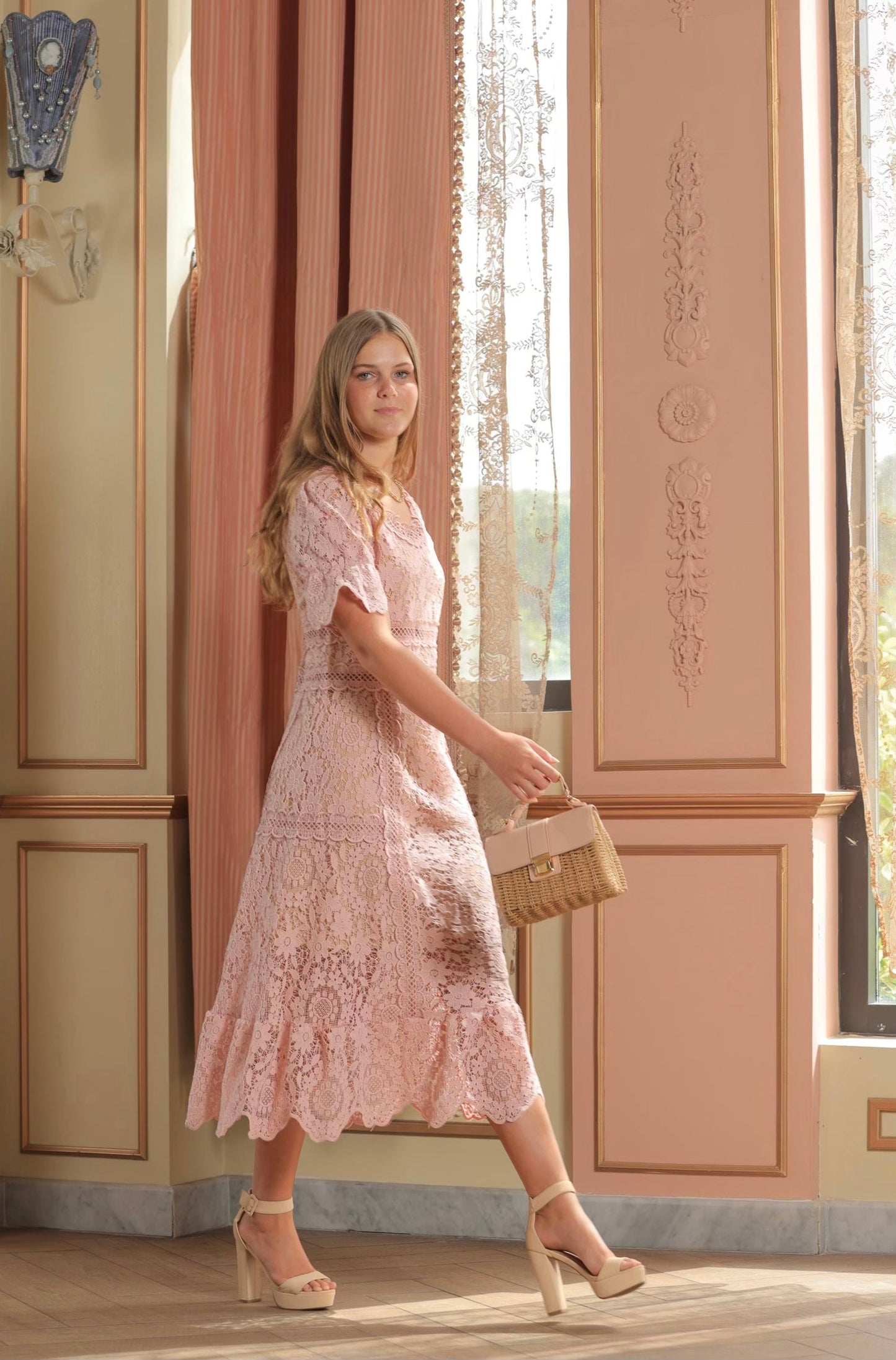 Vintage Elegant Lace Hollow Out Dress