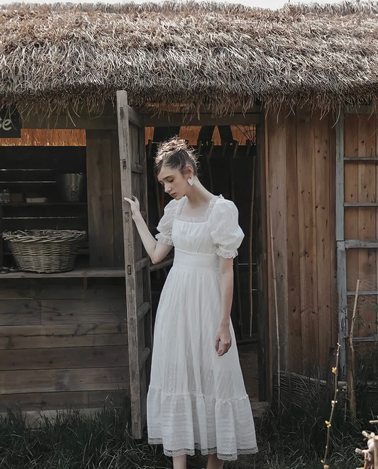 Vintage Elegant Lace 100% Cotton Dresses