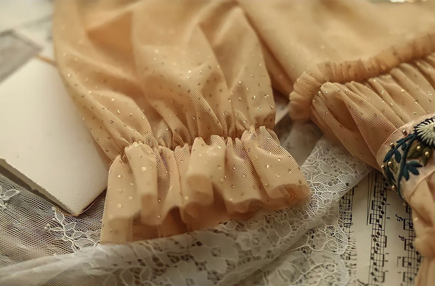 Handmade Vintage Elegant Dress With Embroidery Belt