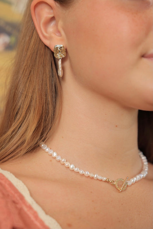 Vintage Baroque Pearl Earrings