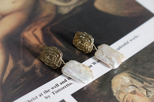 Vintage Baroque Pearl Earrings