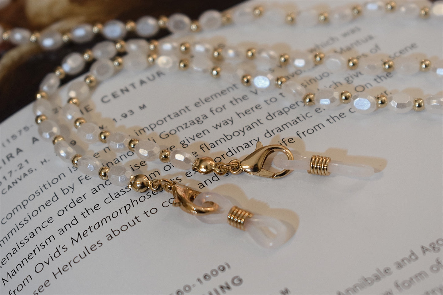 Mask & Glasses Chain Pearl Necklace