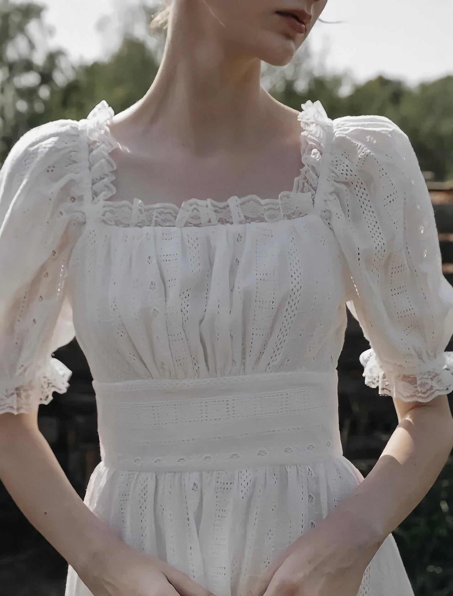 Vintage Elegant Lace 100% Cotton Dresses