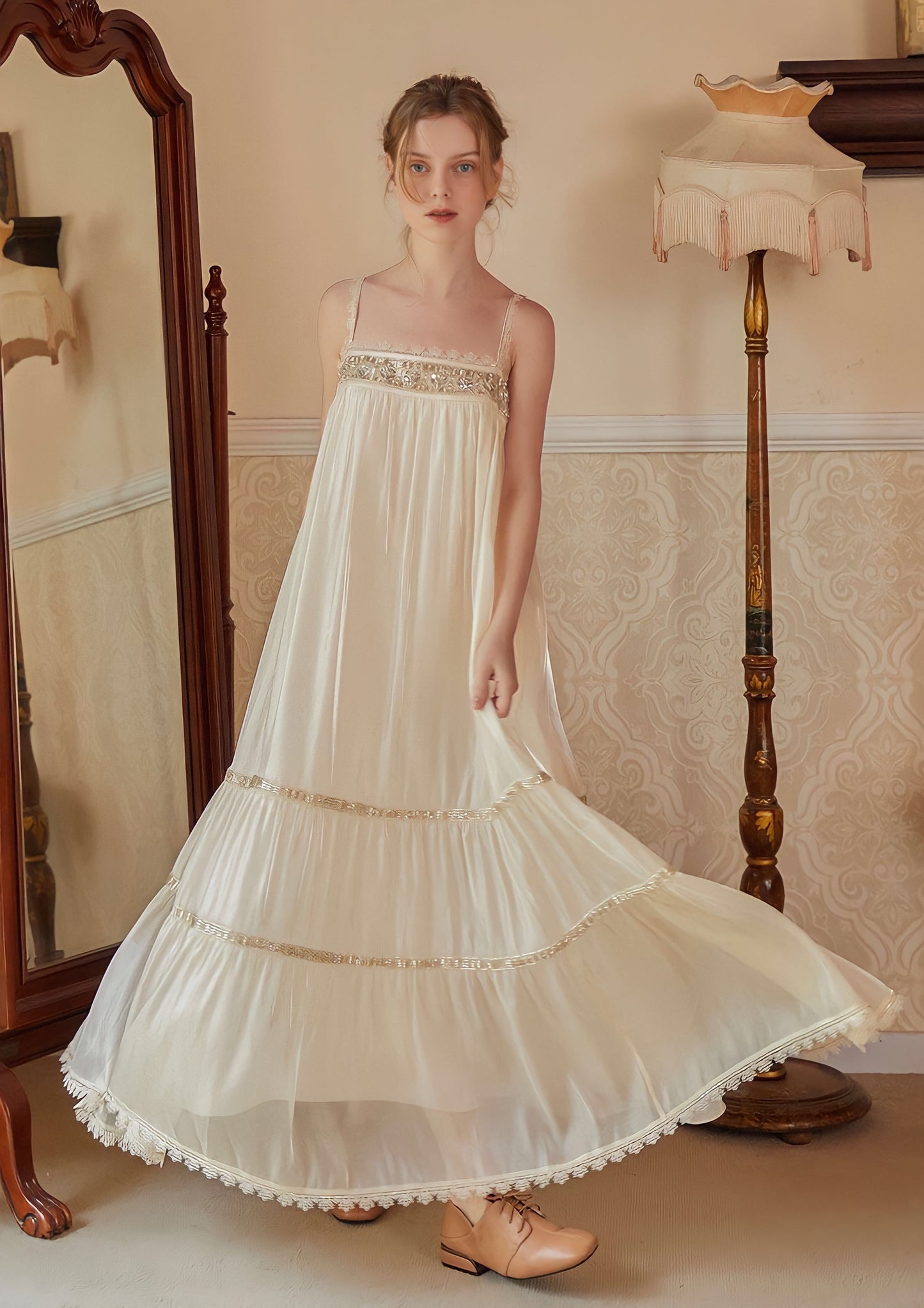 French Vintage Handmade Beading Dress & Cardigan