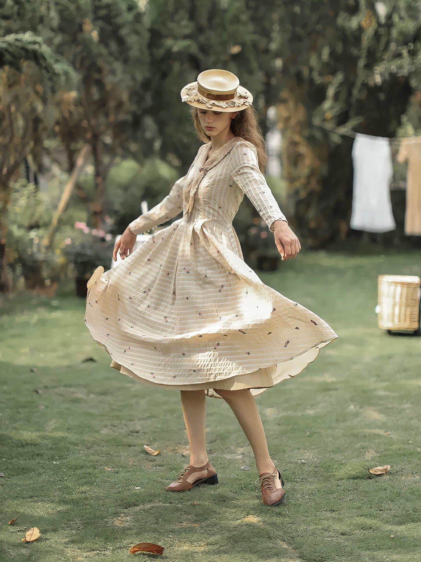 Vintage Elegant Striped Dress