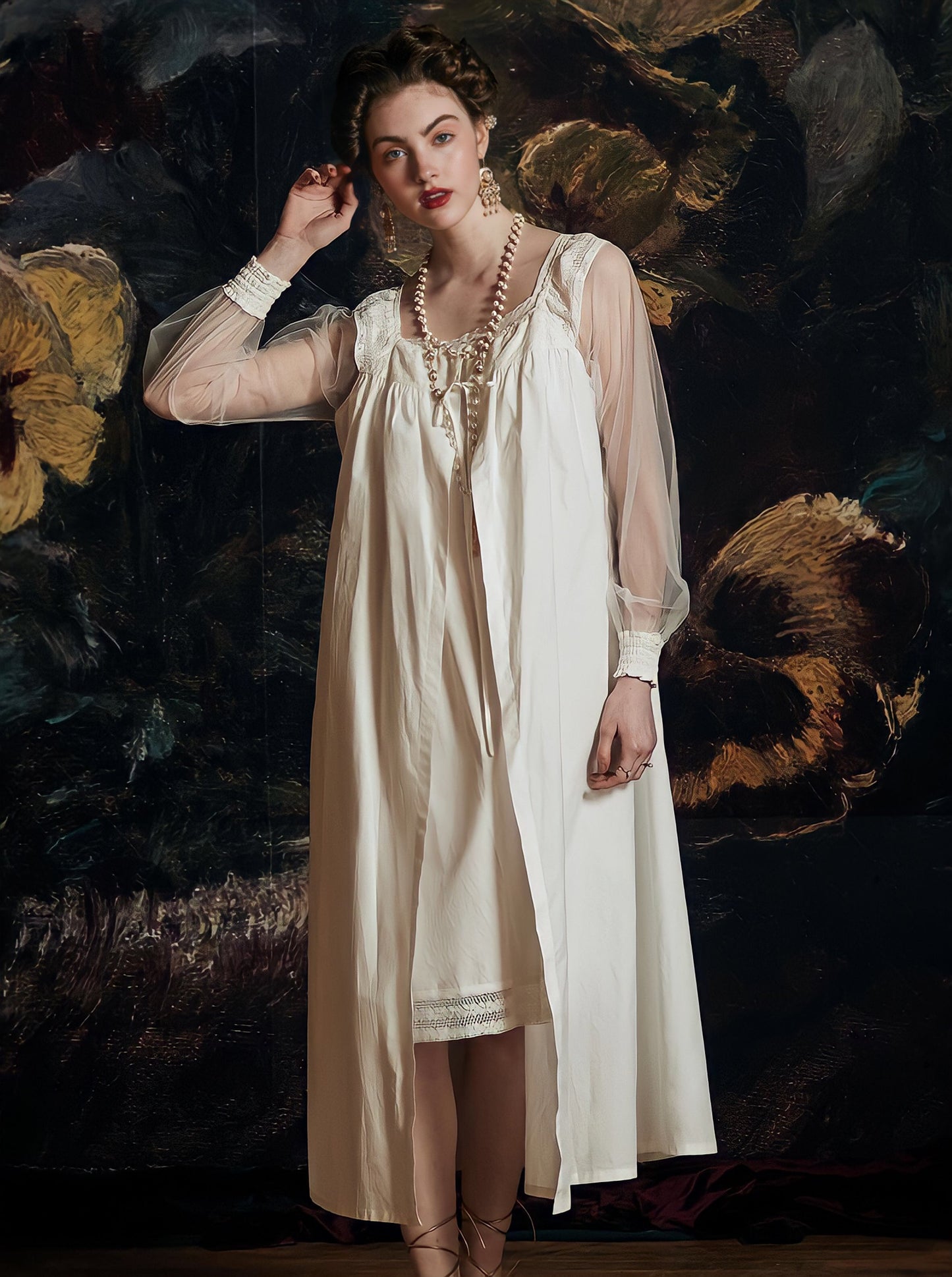 French Elegant Queen Palace Robe Set