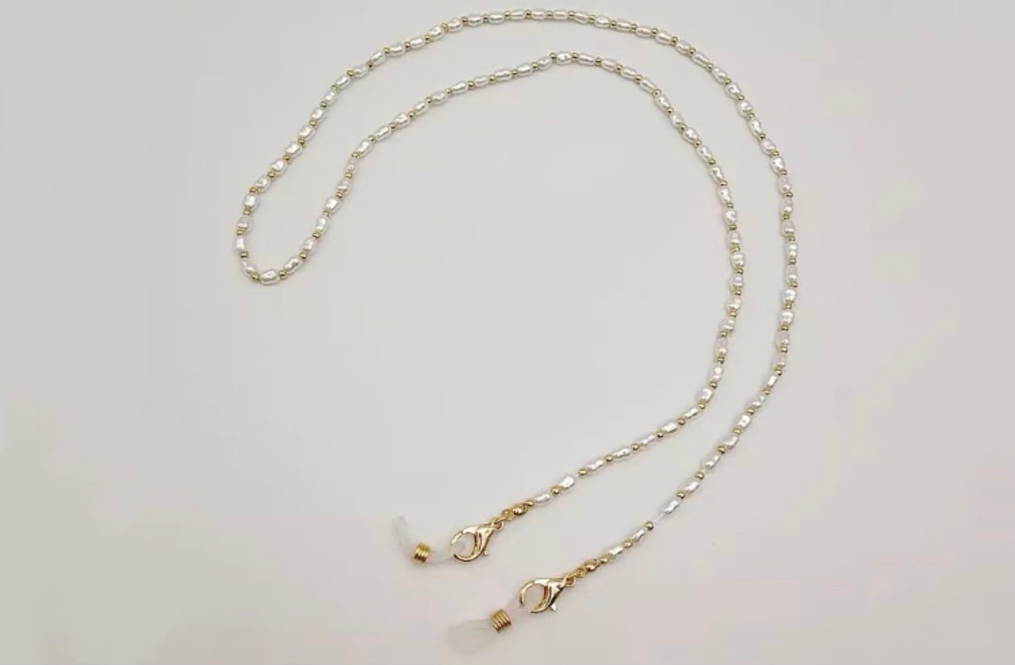 Mask & Glasses Chain Pearl Necklace