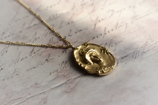 18k Gold Plated Portrait Necklace