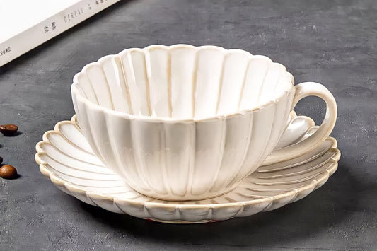 Retro Coffee Cup Saucer Set