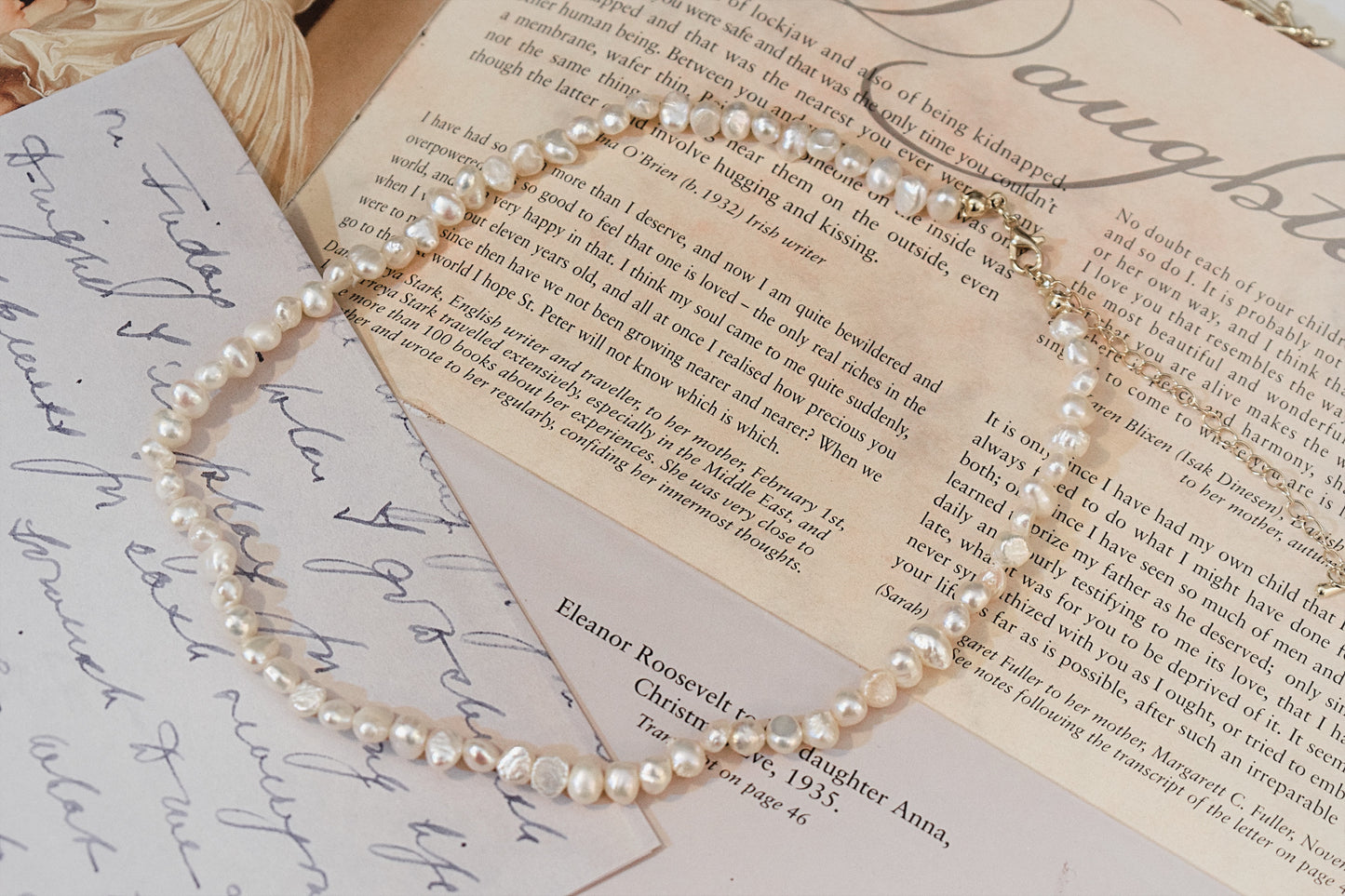 French Freshwater Pearl Gold Plated Necklaces