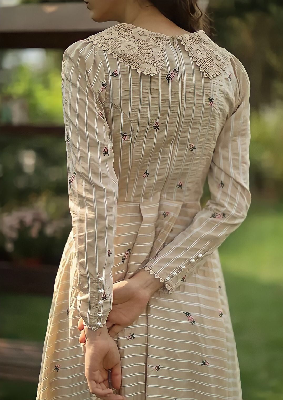 Vintage Elegant Striped Dress