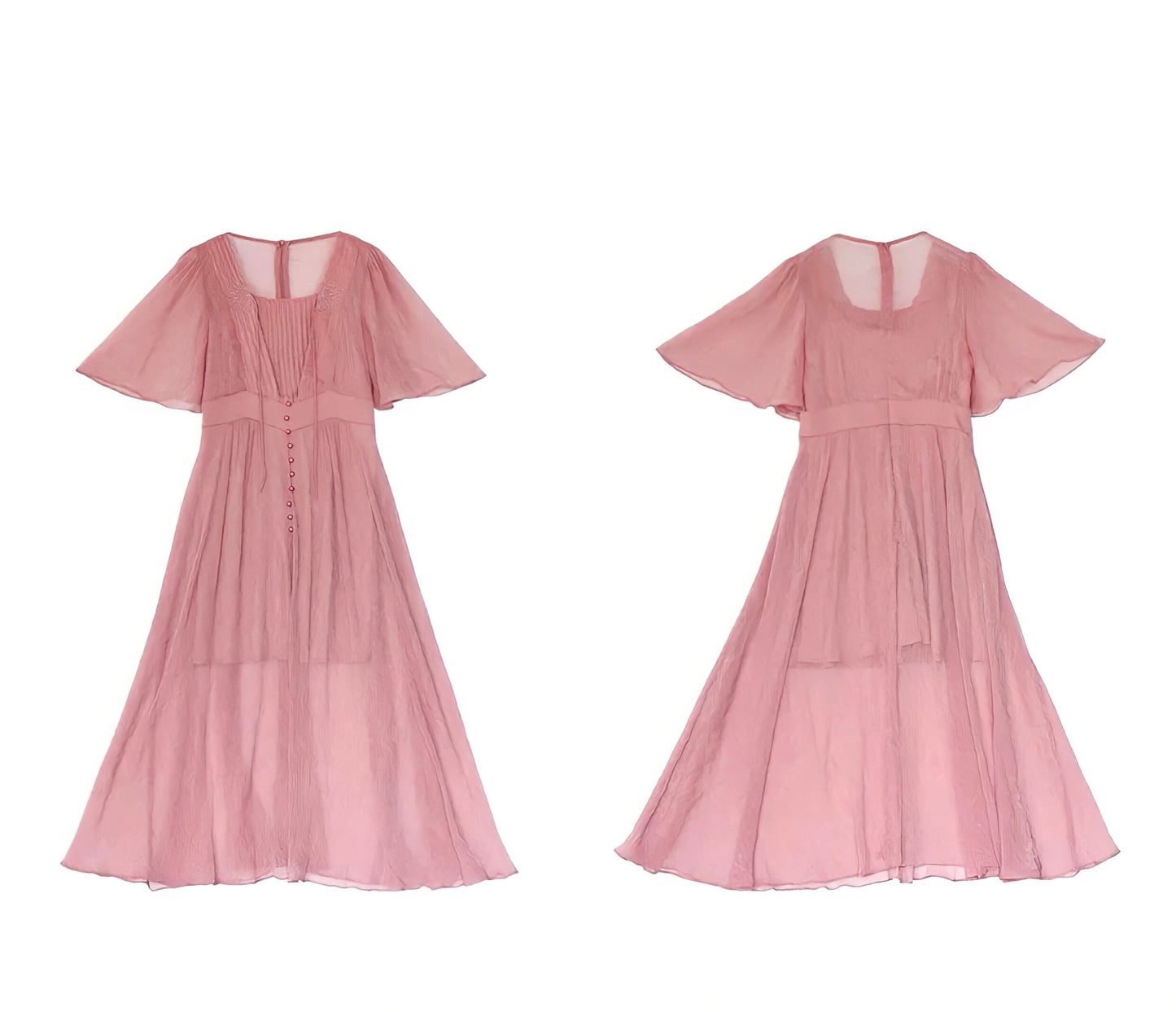 Sweet Elegant Chiffon Embroidery Long Dress
