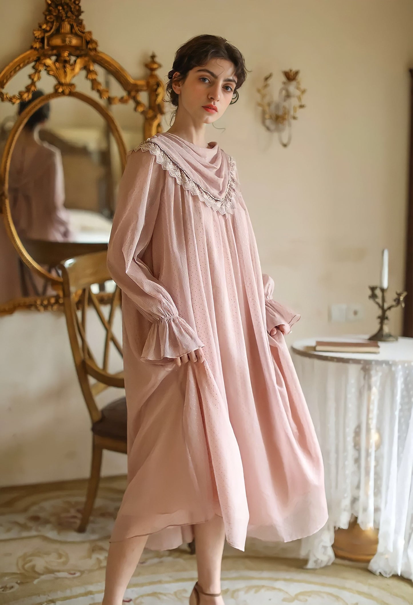 Elegant Bow Pink Dress
