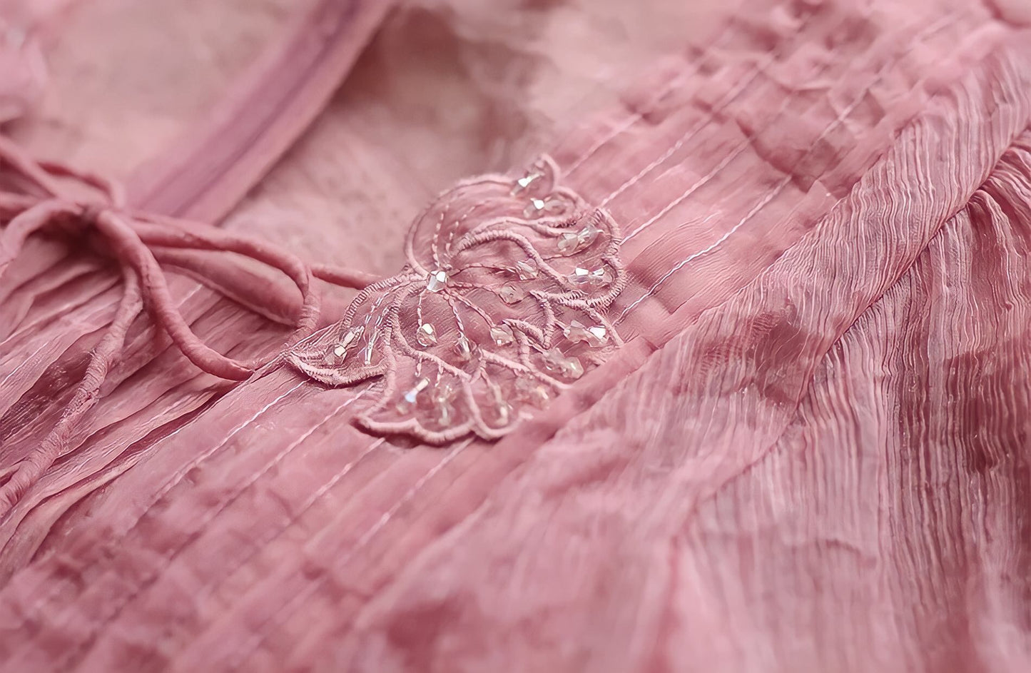 Sweet Elegant Chiffon Embroidery Long Dress