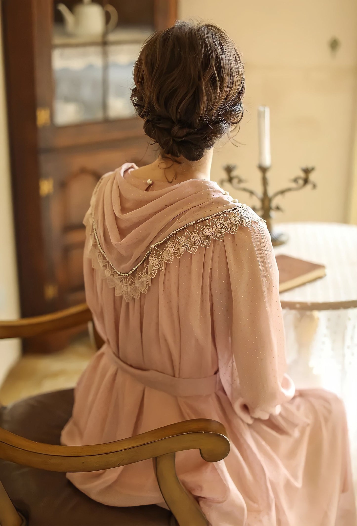 Elegant Bow Pink Dress