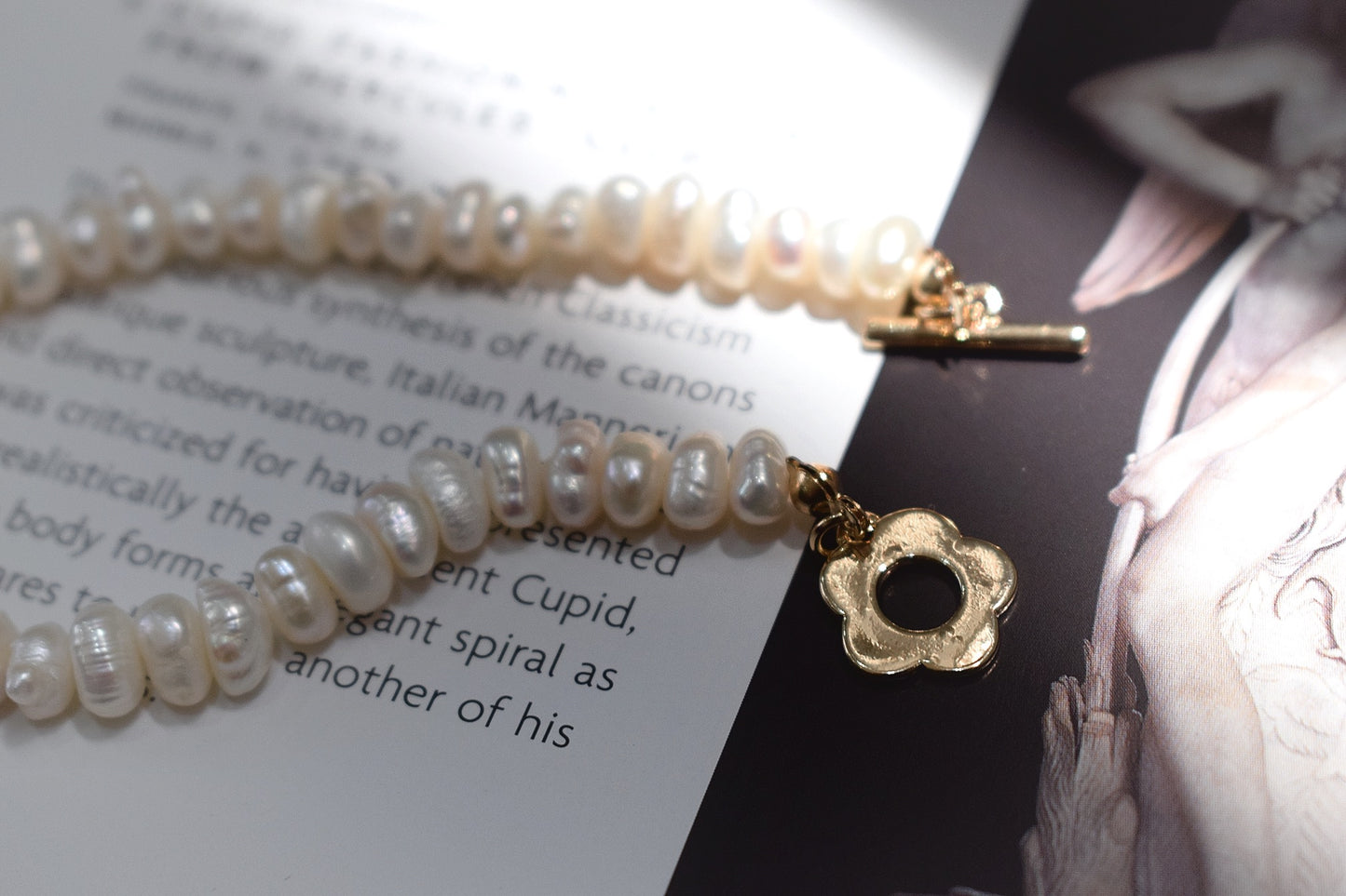 Natural Pearl Double Layer Metal Bracelet