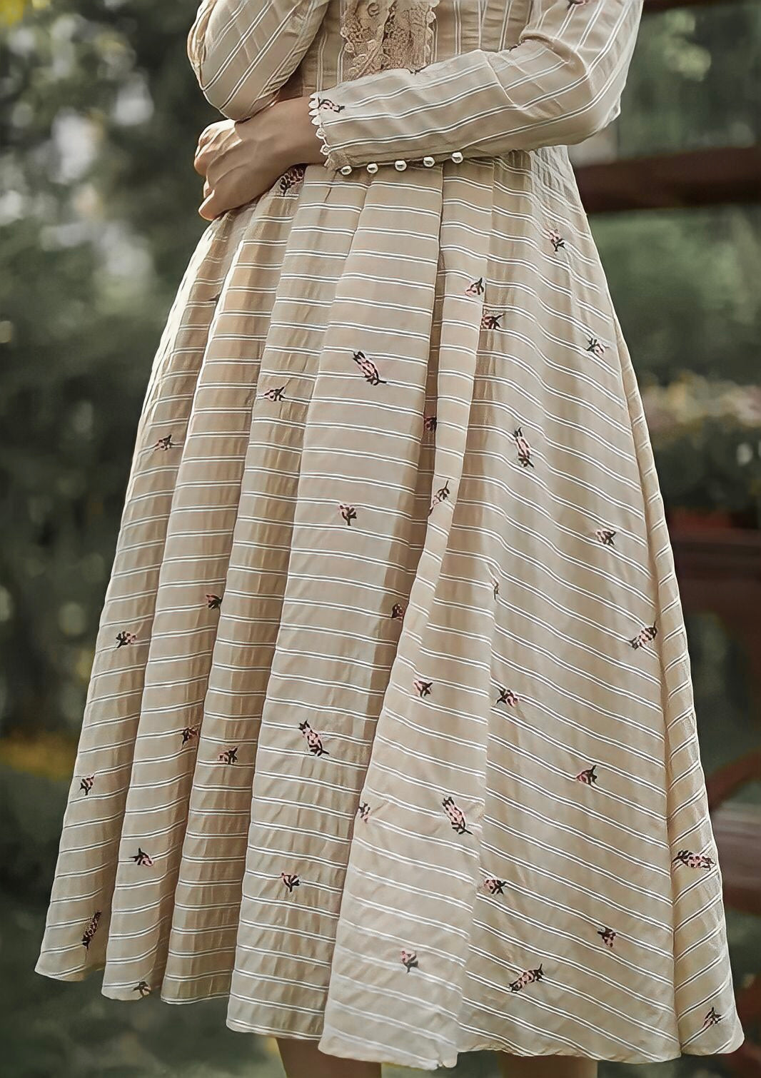 Vintage Elegant Striped Dress