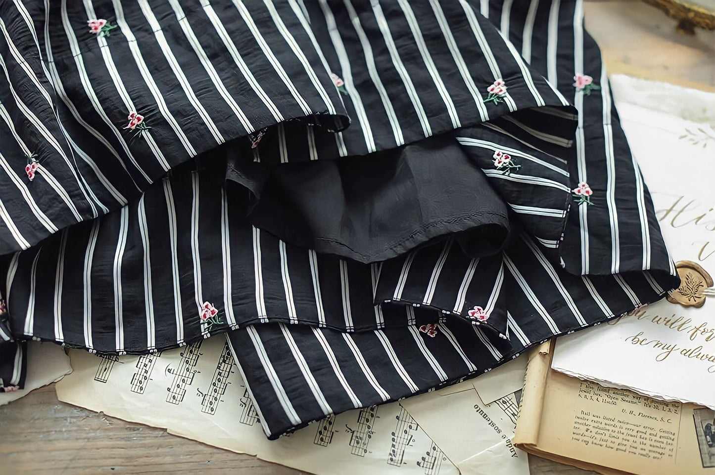 Elegant Embroidery Black Dress