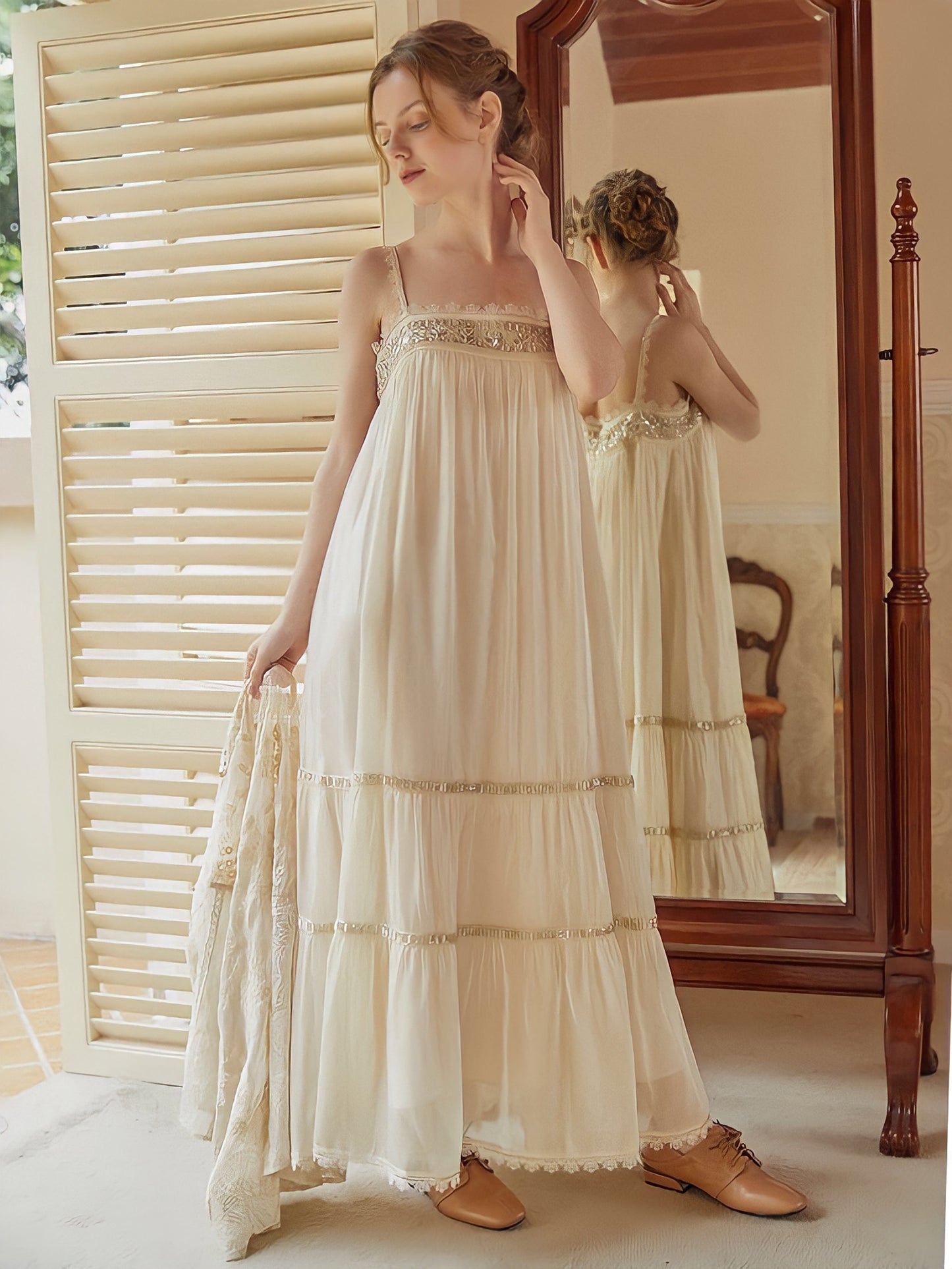 French Vintage Handmade Beading Dress & Cardigan